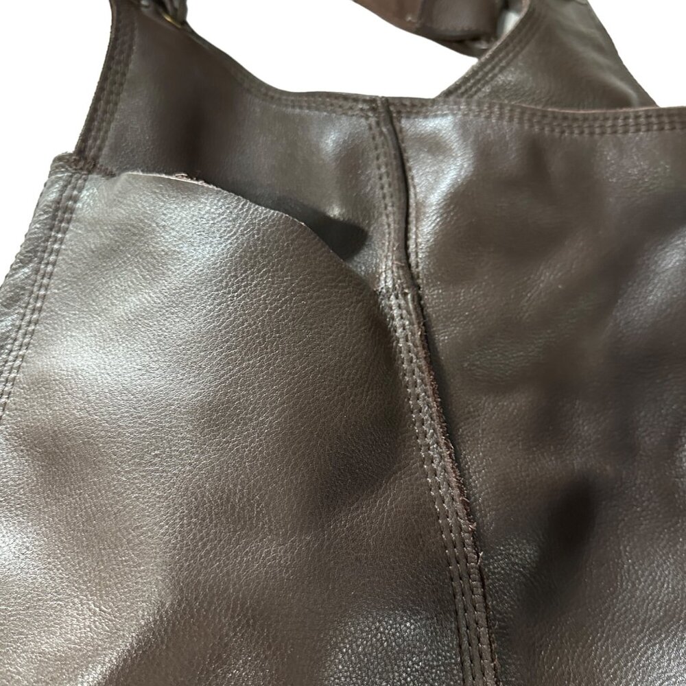 Lucky Brand Dark Brown Leather Hobo Shoulder Bag - Picture 2 of 13